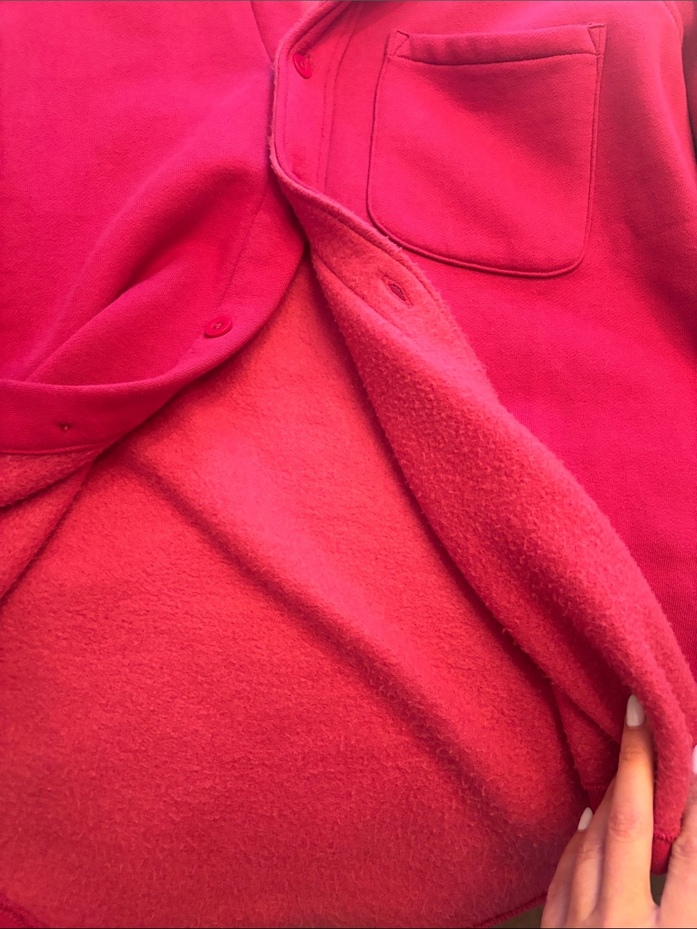TNA Raspberry Button-Up Fleece Cardigan - Picture 4 of 4